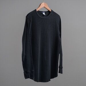 H&M Divided Men’s Medium Black Thermal Waffle-knit LS Shirt